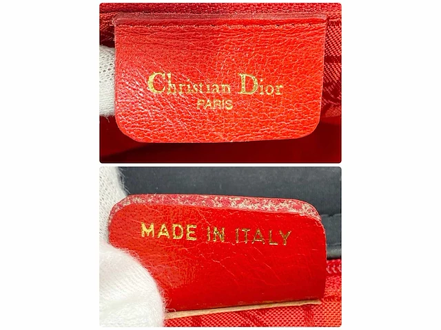 Christiaan dior - lady dior - handtas cannage zwart nylon goud - afbeelding 7 van  12