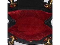 Christiaan dior - lady dior - handtas cannage zwart nylon goud - afbeelding 8 van  12