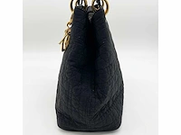 Christiaan dior - lady dior - handtas cannage zwart nylon goud - afbeelding 10 van  12