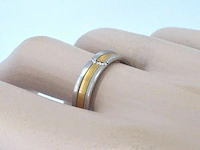 Christian bauer - bi-colour trouwring van goud en platina met natuurlijke diamanten - afbeelding 2 van  8