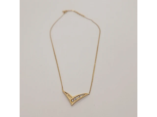Christian dior goldplated collier met steentjes - afbeelding 1 van  6