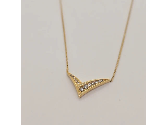 Christian dior goldplated collier met steentjes - afbeelding 2 van  6