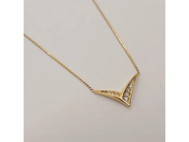 Christian dior goldplated collier met steentjes - afbeelding 3 van  6
