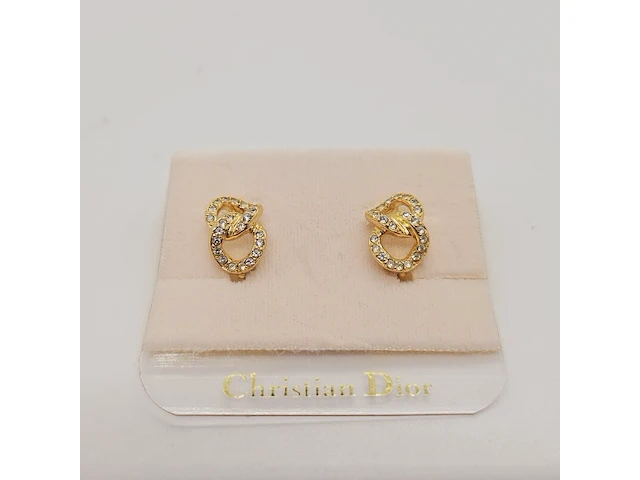 Christian dior goldplated oorbellen - afbeelding 1 van  4
