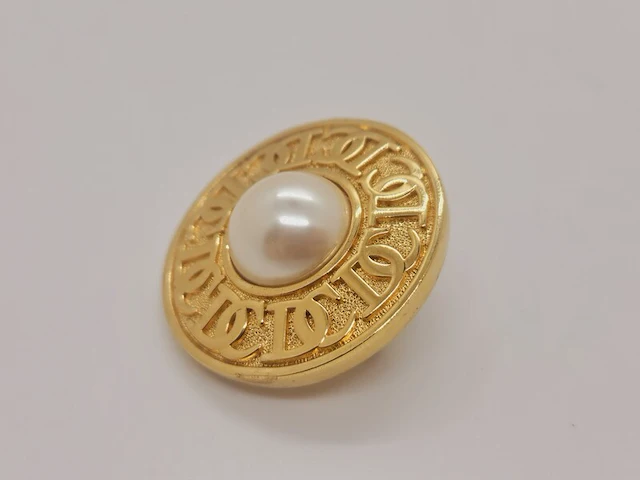 Christian dior goldplated pendant met kunstmatige parel - afbeelding 2 van  6