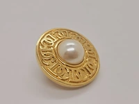 Christian dior goldplated pendant met kunstmatige parel - afbeelding 3 van  6