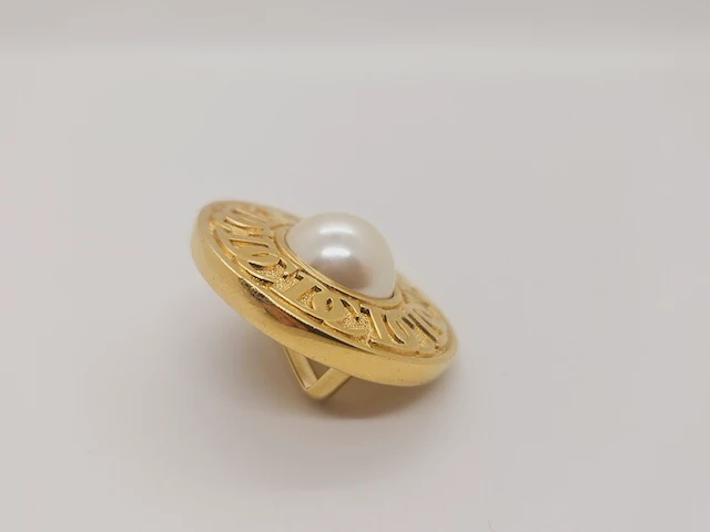Christian dior goldplated pendant met kunstmatige parel - afbeelding 4 van  6