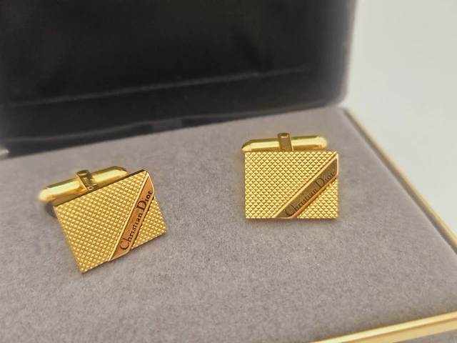 Christian dior gp gouden manchet knopen - inc. doos - afbeelding 4 van  10