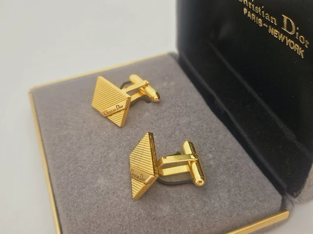 Christian dior gp gouden manchet knopen - inc. doos - afbeelding 6 van  10