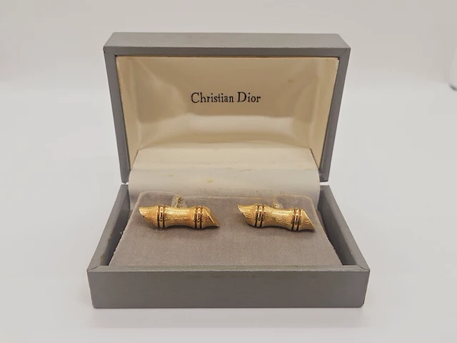 Christian dior gp gouden manchet knopen - inclusief doos - afbeelding 1 van  9