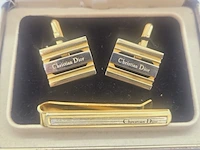 Christian dior gp gouden manchet knopen + tie holder - afbeelding 3 van  8