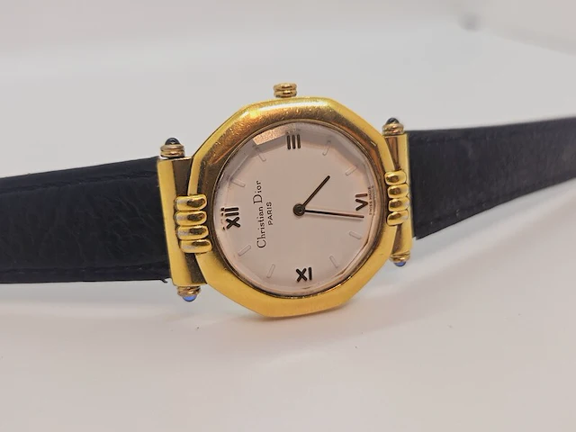 Christian dior octagon horloge - verguld goud 10 micron - afbeelding 2 van  6