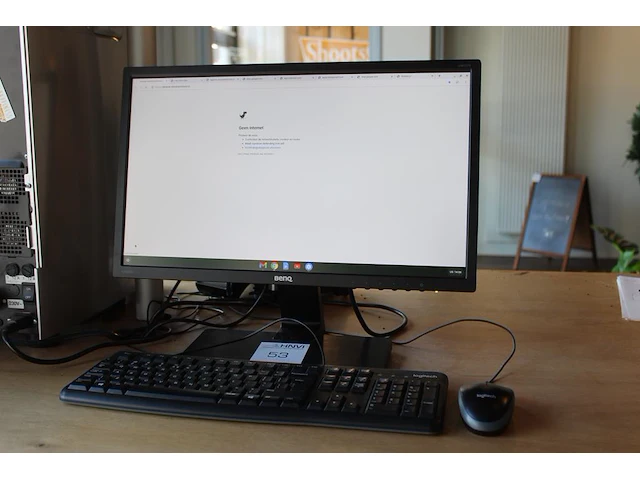 Chromebox asus cn60 met monitor bnque 21 inch, toetsenbord en muis. - afbeelding 1 van  2