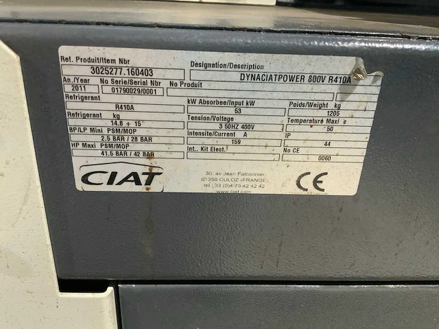Ciat dynaciat power 700 a 2400 chiller en warmtepomp - afbeelding 3 van  12