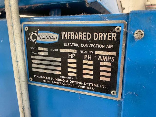 Cincinnati multidry h2o elektrische infrarood tunneldroger - afbeelding 12 van  14