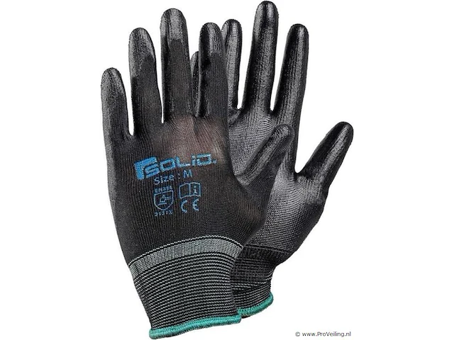 Circa 550x solid werkhandschoenen zwart - maat s & m mix - afbeelding 1 van  1