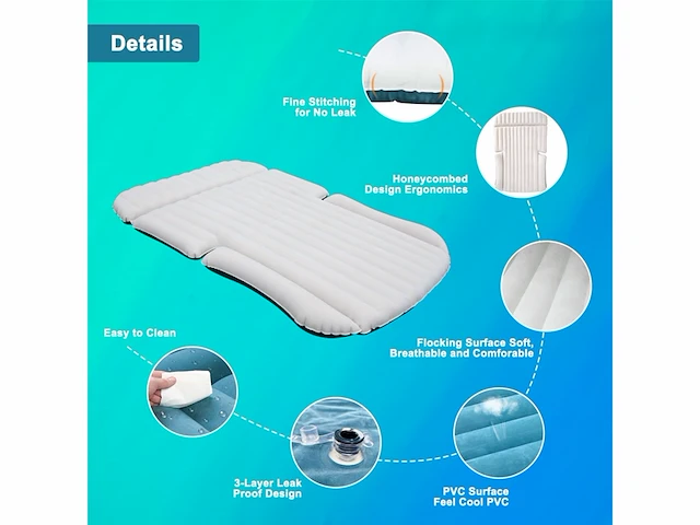 Ciremiv car air mattress met complete accessoires lekvrij en comfortabel - afbeelding 2 van  3