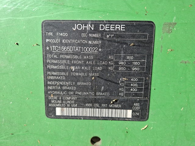 Cirkelmaaier , john deere, 1565, 2010 - afbeelding 9 van  26