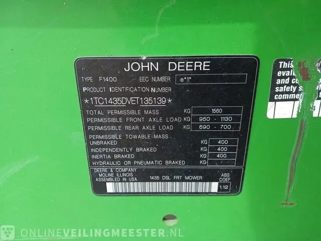 Cirkelmaaimachine john deere, 1435 serie ll, 4 wd, bouwjaar 2014 - afbeelding 9 van  33