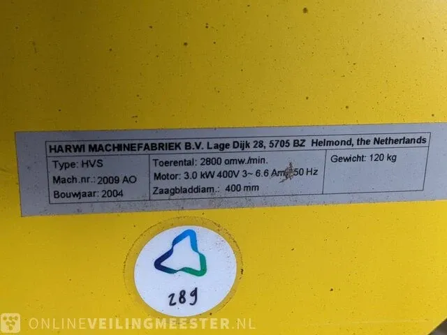 Cirkelzaag tafel harwi, hvs, bouwjaar 2004 - afbeelding 5 van  8