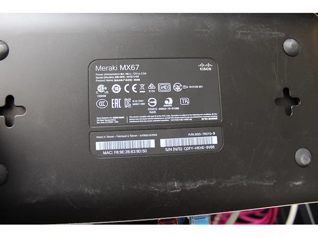 Cisco bekabelde netwerkbeveiliging / firewall meraki mx 67. - afbeelding 2 van  2