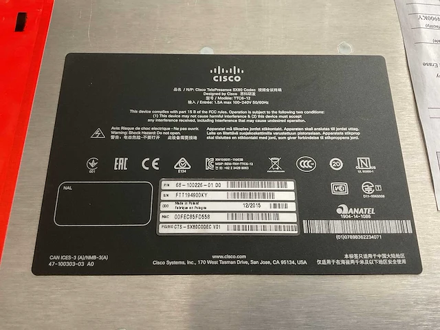 Cisco sx-80 ttc6-12 codec videocollaboratie unit - afbeelding 4 van  4