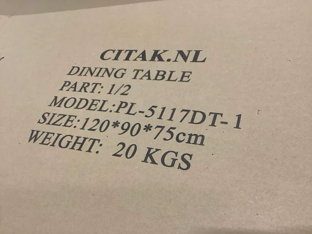 Citak eetkamertafel 120x90x75 - afbeelding 5 van  5