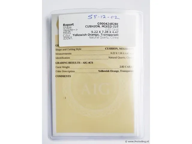 Citrine 2.02ct aig certified - afbeelding 3 van  4