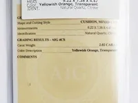 Citrine 2.02ct aig certified - afbeelding 3 van  4
