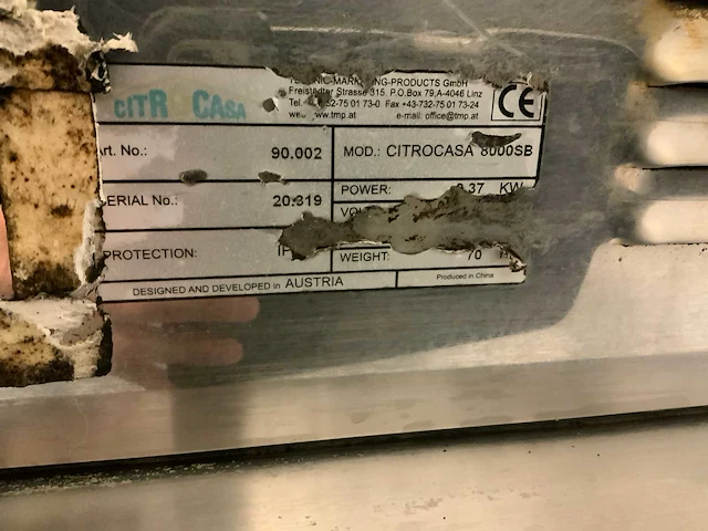 Citrocasa 8000 sb sinaasappel persmachine - afbeelding 7 van  7