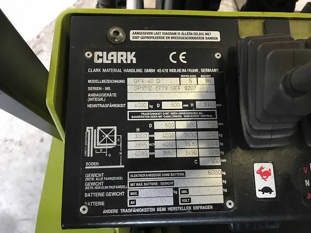 Clark - gpx 40 d - heftrucks - 1996 - afbeelding 9 van  11