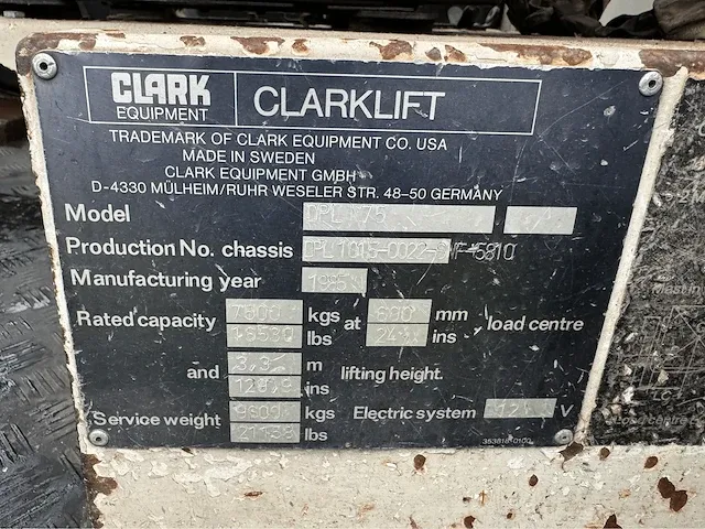 Clark kalmar dpl 75 vorkheftruck - afbeelding 5 van  13