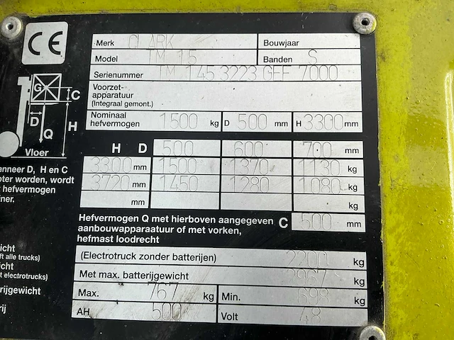 Clark tm15 vorkheftruck - afbeelding 7 van  15