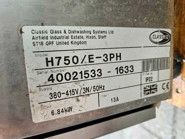 Classeq - hydro 750 - vaatwasser - afbeelding 5 van  5