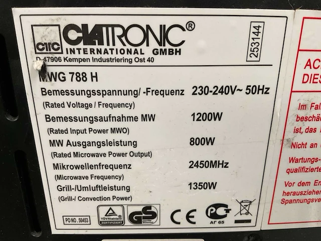 Clatronic mwg 788 h magnetron (2x) - afbeelding 5 van  5