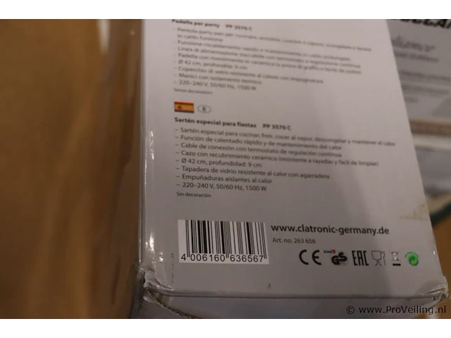 Clatronic pp 3570 c - elektrische hapjespan - afbeelding 4 van  4