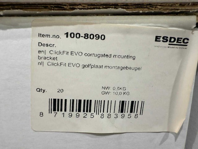 Clickfit evo golfplaat montagebeugel (1008090) - (100x) - afbeelding 2 van  2