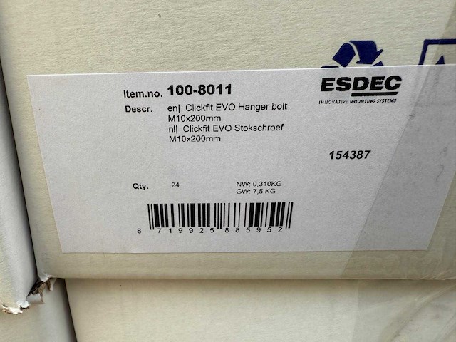 Clickfit evo stokschroef - m10x200mm (1008011) - overig bevestigingsmateriaal (480x) - afbeelding 2 van  2