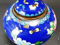 Cloisonne dekselpot op poten - afbeelding 2 van  5