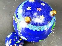 Cloisonne dekselpot op poten - afbeelding 5 van  5