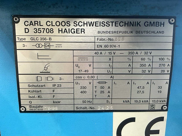 Cloos glc 356-b lasapparaat - afbeelding 8 van  8