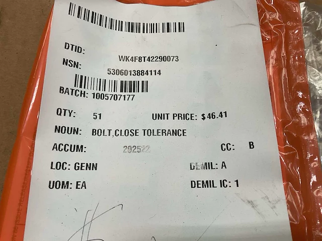 Close tolerance bolt (51x) - afbeelding 4 van  4