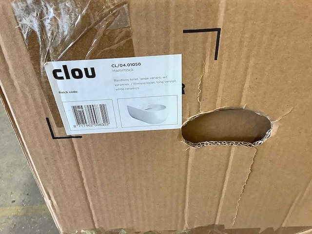 Clou - cl/04.01050 - randloze wandtoilet 37x56cm zonder spoelrand keramiek glanzend wit - afbeelding 2 van  4
