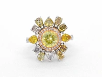 Cluster ring fancy diamant - afbeelding 2 van  15