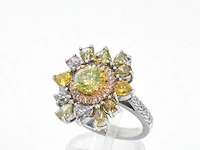 Cluster ring fancy diamant - afbeelding 6 van  15