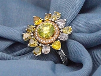 Cluster ring fancy diamant - afbeelding 1 van  15