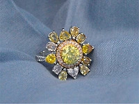 Cluster ring fancy diamant - afbeelding 11 van  15