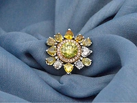 Cluster ring fancy diamant - afbeelding 14 van  15