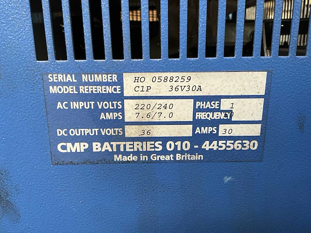 Cmp batteries c1p 36v30a acculader - afbeelding 8 van  8