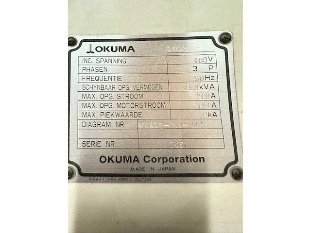 Cnc draaibank okuma lu25 - afbeelding 33 van  33